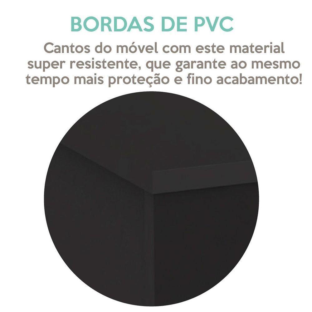 Gaveteiro Para Escritório 3 Gavetas Com Rodízios Neo Preto - 4