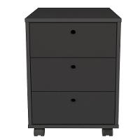 Gaveteiro Para Escritório 3 Gavetas Com Rodízios Neo Preto - 1