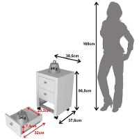 Gaveteiro Para Escritório 3 Gavetas Com Rodízios Branco - 5