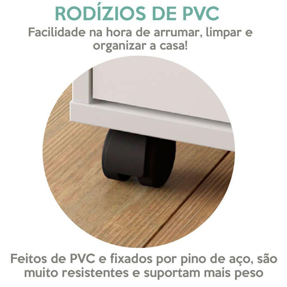 Gaveteiro Para Escritório 3 Gavetas Com Rodízios Neo Branco - 5