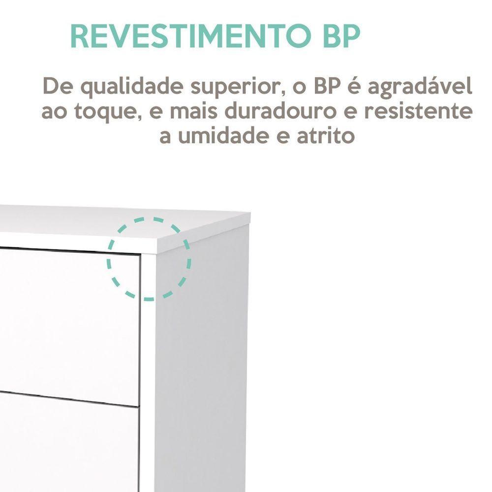 Gaveteiro Para Escritório 3 Gavetas Com Rodízios Neo Branco - 6