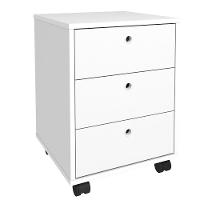 Gaveteiro Para Escritório 3 Gavetas Com Rodízios Neo Branco - 1