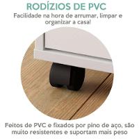 Gaveteiro Para Escritório 3 Gavetas Com Rodízios Neo Branco - 5