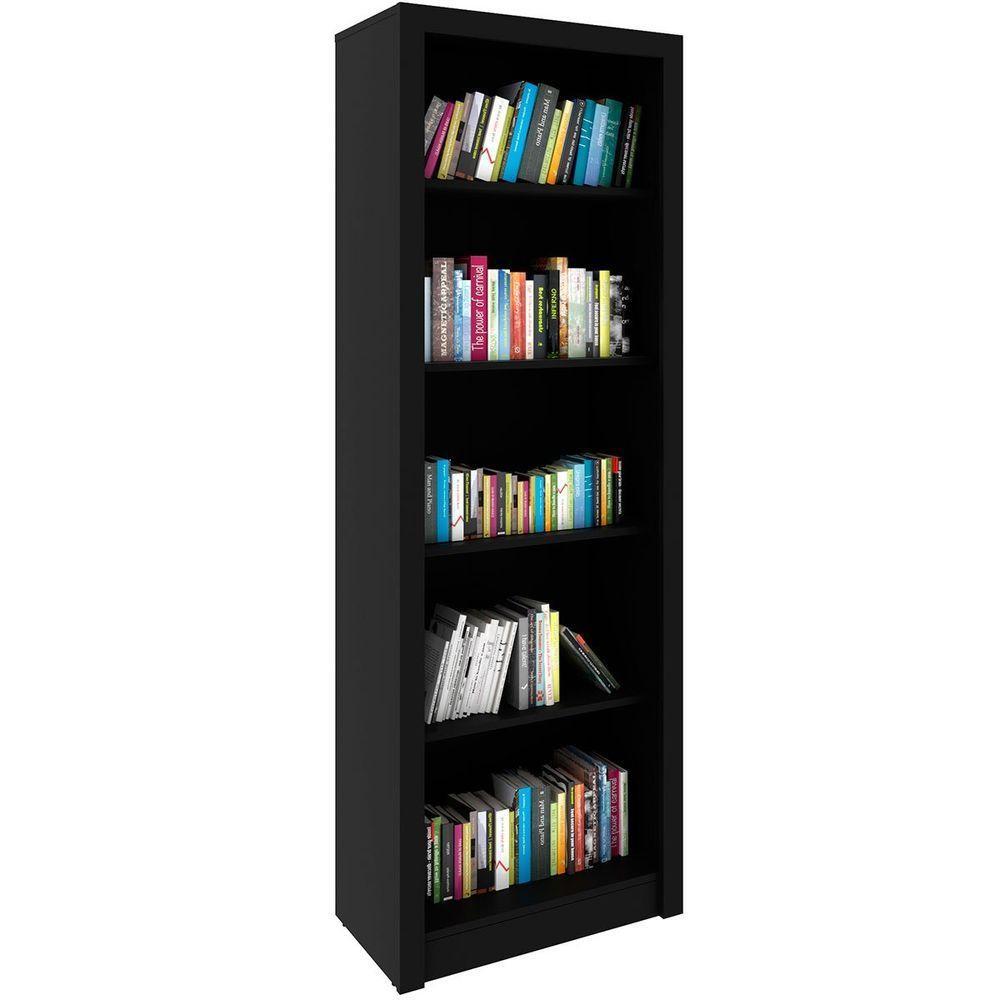 Estante Armário Alta Livreiro Multiuso Office 5 Prateleiras Preto - 1