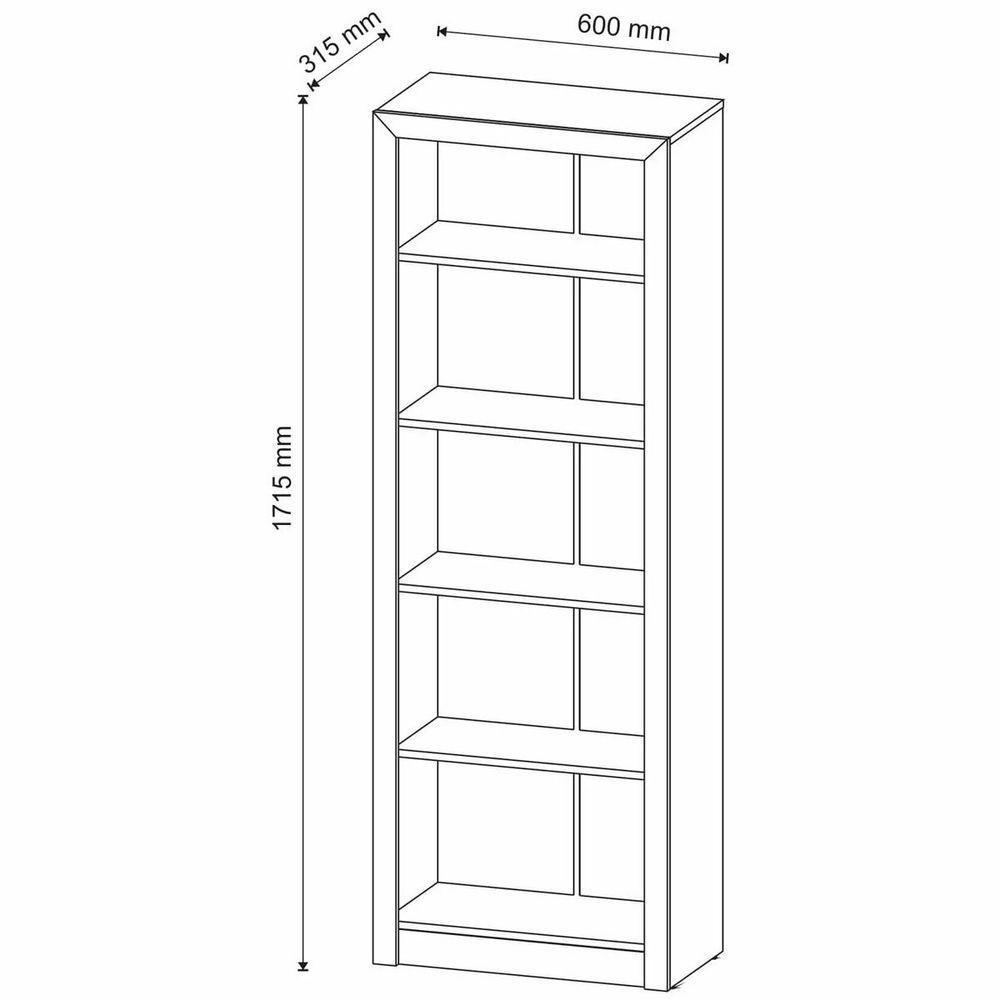 Estante Armário Alta Livreiro Multiuso Office 5 Prateleiras Preto - 2