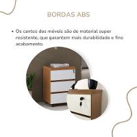 Gaveteiro Para Escritório 3 Gavetas Com Chave E Rodízios Freijó/branco - 5