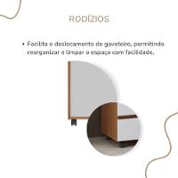 Gaveteiro Para Escritório 3 Gavetas Com Chave E Rodízios Freijó/branco - 10