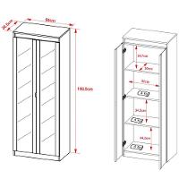 Estante Armário Alta Livreiro Multiuso Office 2 Portas Vidro Preto - 3