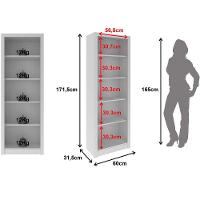 Estante Armário Alta Livreiro Multiuso Office 5 Prateleiras Branco