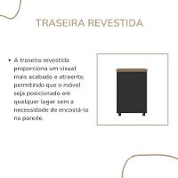 Gaveteiro Para Escritório 3 Gavetas Com Chave E Rodízios Nogal/preto - 6