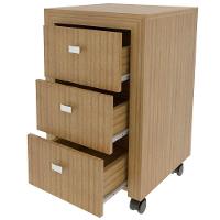 Gaveteiro Para Escritório 3 Gavetas Com Rodízios Amêndoa - 5