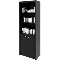 Estante Armário Alta Livreiro Multiuso Office 2 Portas Preto - 1