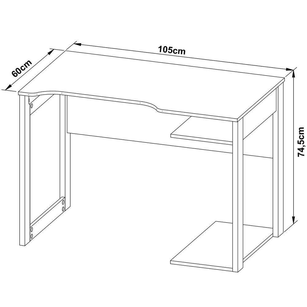 Mesa Para Computador Escrivaninha Gamer Preto/azul - 3