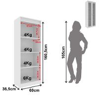 Estante Armário Alta Livreiro Multiuso Office 2 Portas Vidro Branco - 5