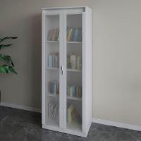 Estante Armário Alta Livreiro Multiuso Office 2 Portas Vidro Branco - 7