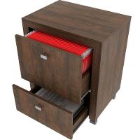 Gaveteiro Para Escritório 2 Gavetas Arquivo Com Rodízios Rústico - 2