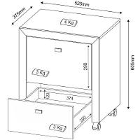 Gaveteiro Para Escritório 2 Gavetas Arquivo Com Rodízios Rústico - 5