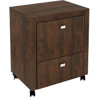 Gaveteiro Para Escritório 2 Gavetas Arquivo Com Rodízios Rústico - 6