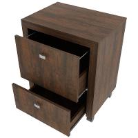 Gaveteiro Para Escritório 2 Gavetas Arquivo Com Rodízios Rústico - 7