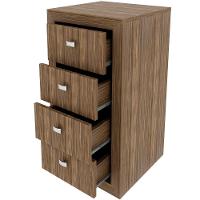 Gaveteiro Para Escritório 4 Gavetas Com Rodízios Nogal - 2