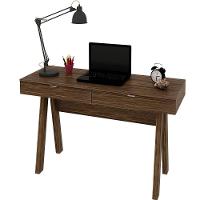 Escrivaninha Para Escritório Cavalete 2 Gavetas Nogal - 1