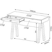 Escrivaninha Para Escritório Cavalete 2 Gavetas Nogal