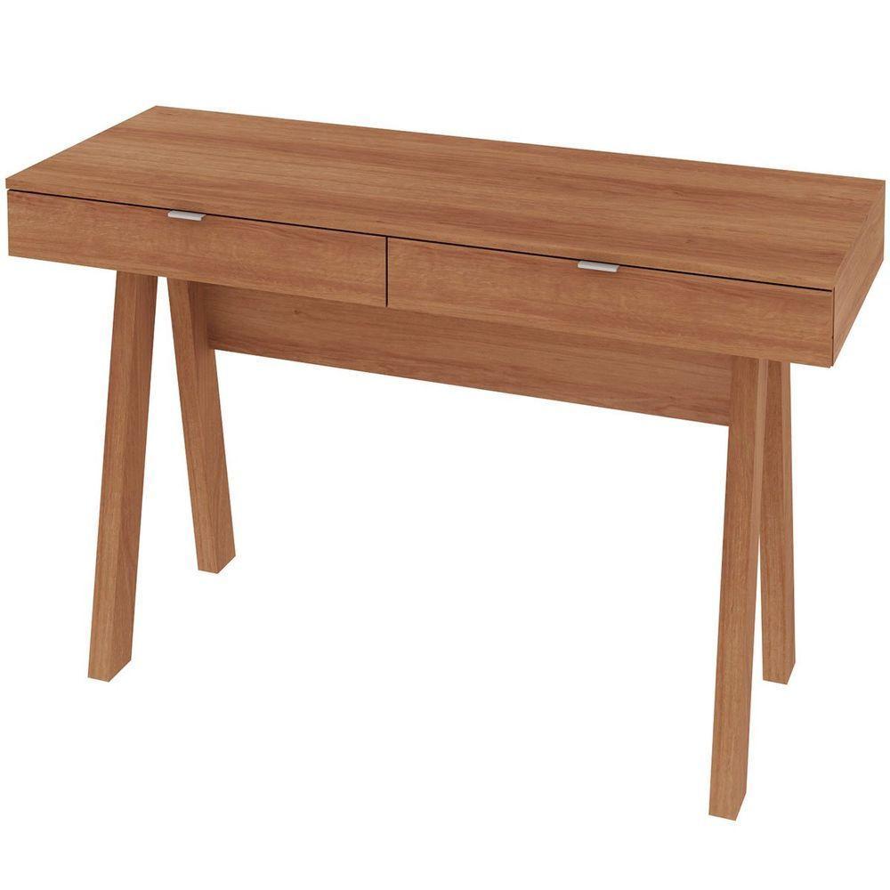 Escrivaninha Para Escritório Cavalete 2 Gavetas Amêndoa - 6