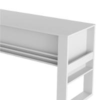 Mesa Para Escritório Escrivaninha Detalhe Ripado Branco - 5