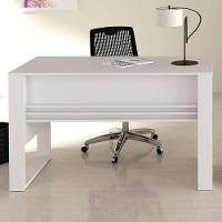 Mesa Para Escritório Escrivaninha Detalhe Ripado Branco - 6