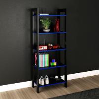 Estante Multiuso Gamer Livreiro Office 5 Prateleiras Preto/azul - 6