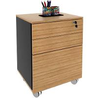 Gaveteiro Para Escritório 3 Gavetas Com Chave E Rodízios Amêndoa/preto - 6