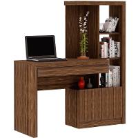 Escrivaninha Estante Para Escritório 2 Portas 1 Gaveta Nogal - 1