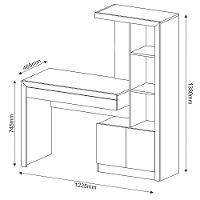 Escrivaninha Estante Para Escritório 2 Portas 1 Gaveta Nogal - 6