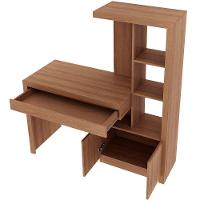 Escrivaninha Estante Para Escritório 2 Portas 1 Gaveta Amêndoa - 2