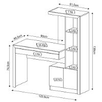 Escrivaninha Estante Para Escritório 2 Portas 1 Gaveta Amêndoa - 5