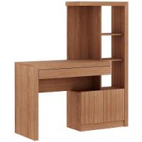 Escrivaninha Estante Para Escritório 2 Portas 1 Gaveta Amêndoa - 6