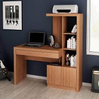 Escrivaninha Estante Para Escritório 2 Portas 1 Gaveta Amêndoa - 9