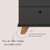 Gaveteiro 2 Gavetas Com Nicho Pequeno Daya Freijó/preto - 5