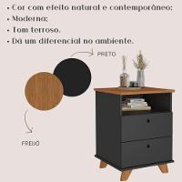 Gaveteiro 2 Gavetas Com Nicho Pequeno Daya Freijó/preto - 7