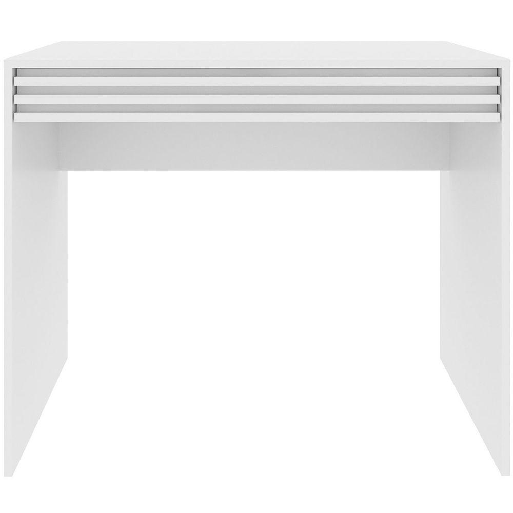 Escrivaninha Mesa De Escritório 90 Cm 1 Gaveta Ripado Branco - 7