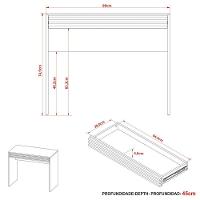 Escrivaninha Mesa De Escritório 90 Cm 1 Gaveta Ripado Branco - 3