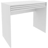 Escrivaninha Mesa De Escritório 90 Cm 1 Gaveta Ripado Branco - 6