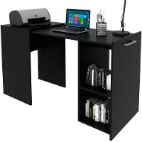 Escrivaninha Retrátil Para Escritório Multiuso Articulável Preto - 1