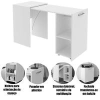 Escrivaninha Retrátil Para Escritório Multiuso Articulável Preto - 3