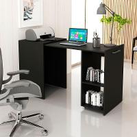 Escrivaninha Retrátil Para Escritório Multiuso Articulável Preto - 9