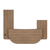 Mesa Para Escritório Diretor Grande 2 Portas 4 Gavetas Nogal/preto - 3