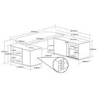 Mesa Para Escritório Diretor Grande 2 Portas 4 Gavetas Nogal/preto