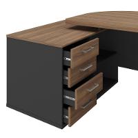 Mesa Para Escritório Diretor Grande 2 Portas 4 Gavetas Nogal/preto - 6