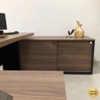 Mesa Para Escritório Diretor Grande 2 Portas 4 Gavetas Nogal/preto - 9