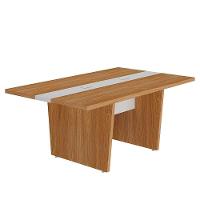 Mesa Para Escritório Para Reunião Com 2 Tomadas Freijó/branco - 1